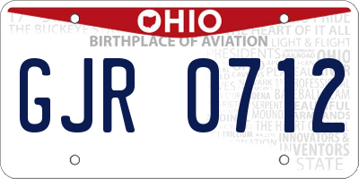 OH license plate GJR0712