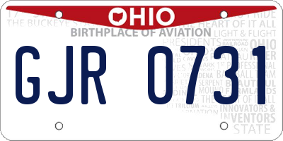 OH license plate GJR0731
