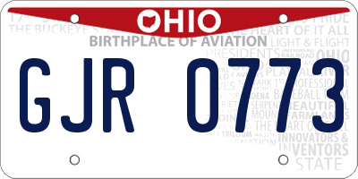 OH license plate GJR0773