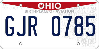 OH license plate GJR0785