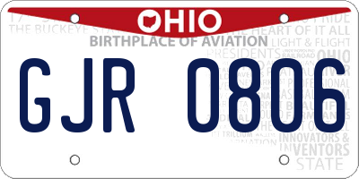 OH license plate GJR0806