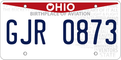 OH license plate GJR0873