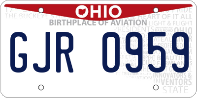 OH license plate GJR0959