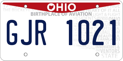 OH license plate GJR1021