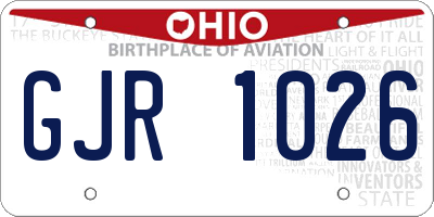 OH license plate GJR1026