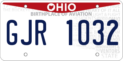 OH license plate GJR1032
