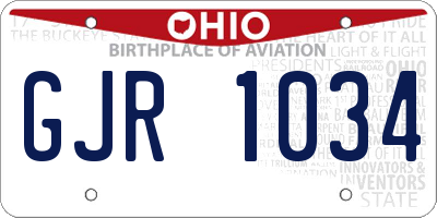 OH license plate GJR1034