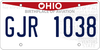 OH license plate GJR1038