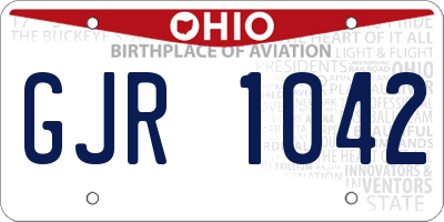 OH license plate GJR1042