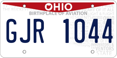 OH license plate GJR1044