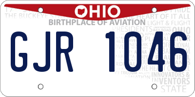 OH license plate GJR1046