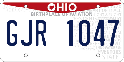 OH license plate GJR1047