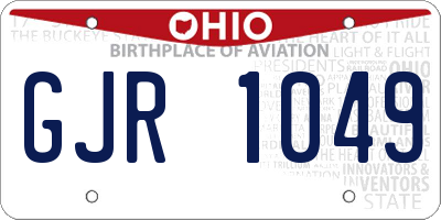 OH license plate GJR1049