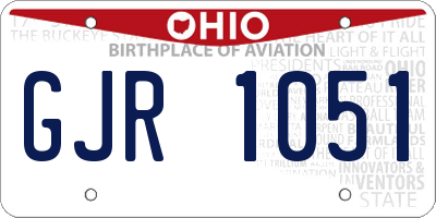 OH license plate GJR1051