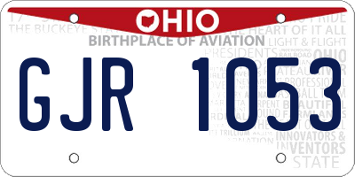 OH license plate GJR1053