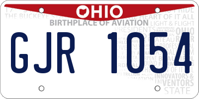 OH license plate GJR1054