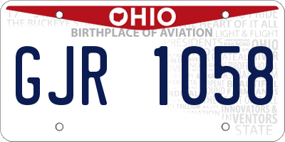 OH license plate GJR1058
