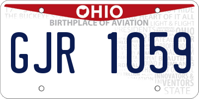 OH license plate GJR1059