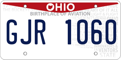OH license plate GJR1060