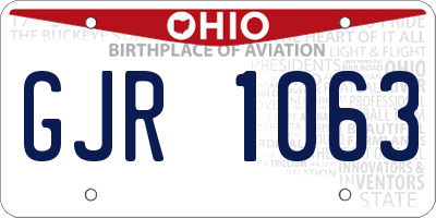 OH license plate GJR1063