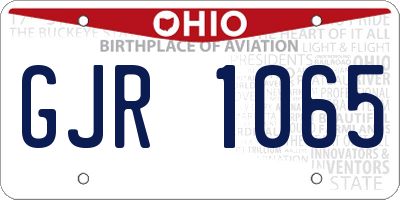 OH license plate GJR1065