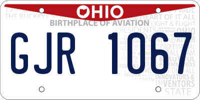 OH license plate GJR1067