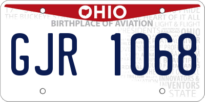 OH license plate GJR1068