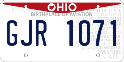 OH license plate GJR1071