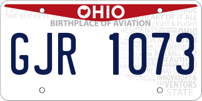 OH license plate GJR1073