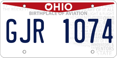 OH license plate GJR1074
