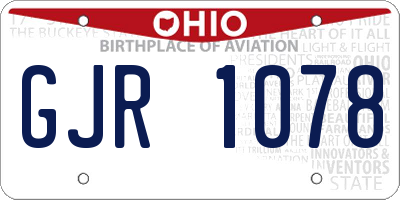 OH license plate GJR1078