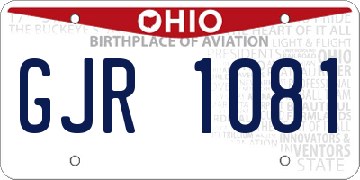 OH license plate GJR1081