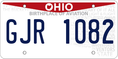 OH license plate GJR1082
