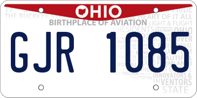 OH license plate GJR1085
