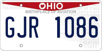 OH license plate GJR1086