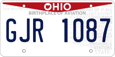 OH license plate GJR1087