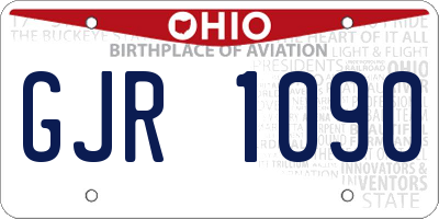 OH license plate GJR1090