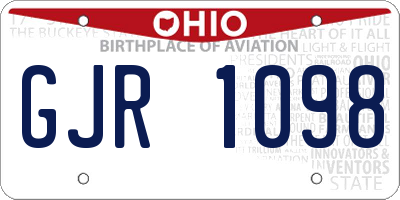 OH license plate GJR1098