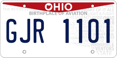 OH license plate GJR1101