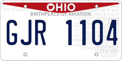 OH license plate GJR1104