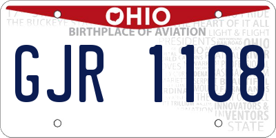 OH license plate GJR1108