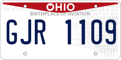 OH license plate GJR1109