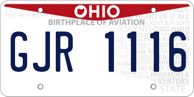 OH license plate GJR1116