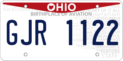 OH license plate GJR1122