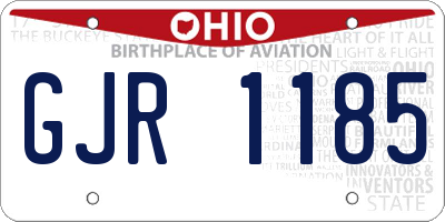 OH license plate GJR1185