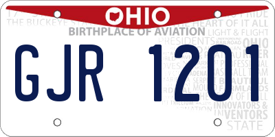 OH license plate GJR1201