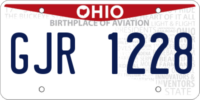 OH license plate GJR1228