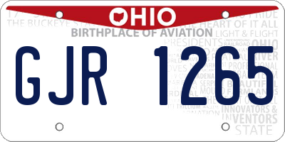OH license plate GJR1265