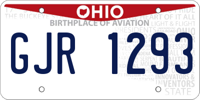 OH license plate GJR1293