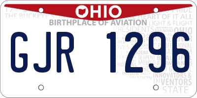 OH license plate GJR1296